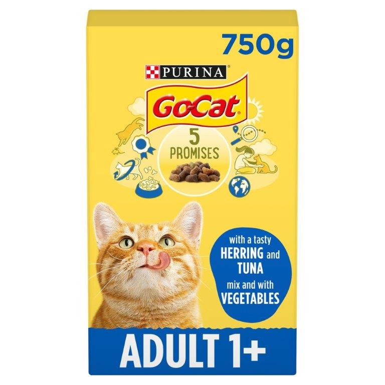 (DELIST) Go-Cat Herring Tuna Mix & Vegetables Dry Cat Food 750g (HS)