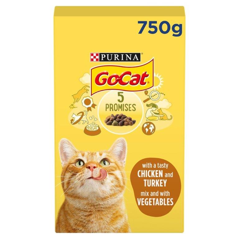 (STANDARD) Go-Cat Chicken & Turkey & Vegetables Dry Cat Food 750g