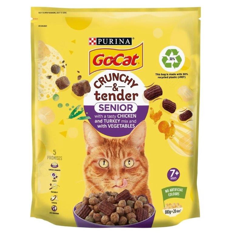 (Discontinued) Go-Cat Crunchy & Tender Senior Chicken & Vegetable 800g