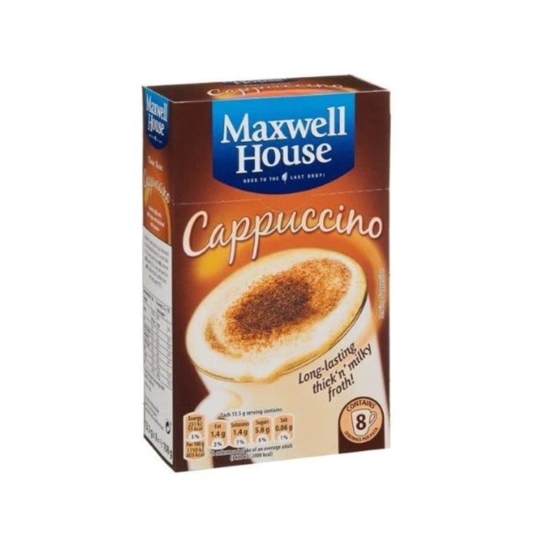 (DELIST) Maxwell House Cappuccino Instant Coffee Sachets (8 x 13.5g) 108g