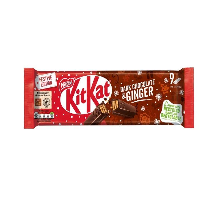 (Delist) KitKat 2 Finger Dark Chocolate Ginger 9pk (9 x 20.7g) 186.3g
