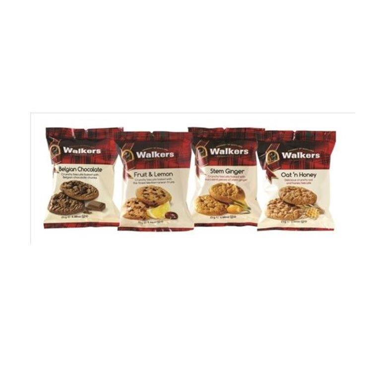 (DELIST) Walkers Mini Assorted Biscuits Oat Honey,Fruit Lemon,Gingger,Crunhy (Each 25s 100 x 25g)