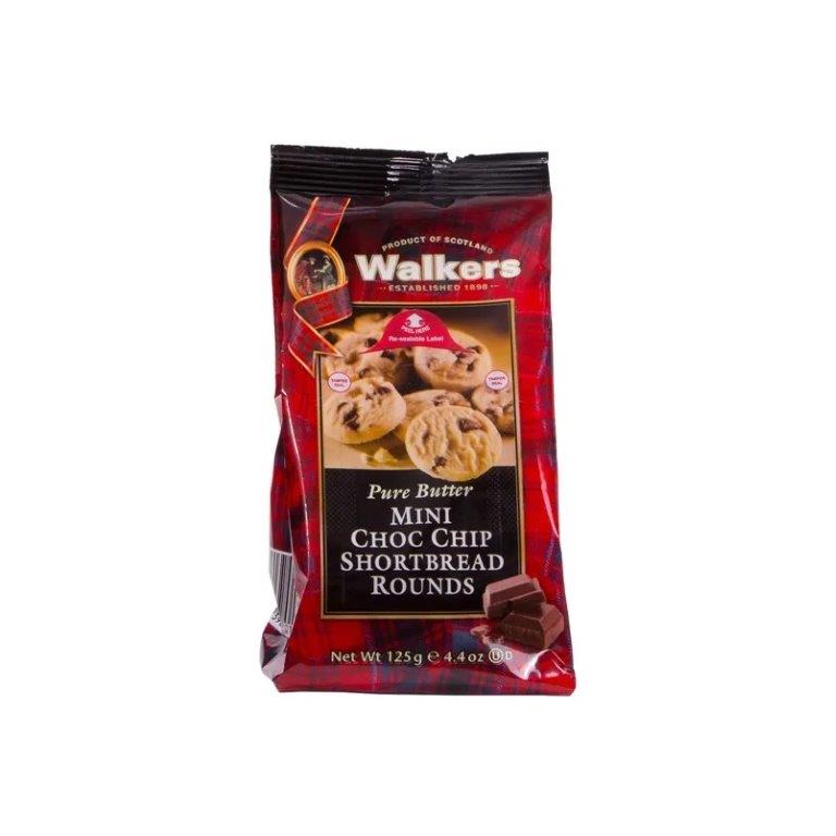 (DELIST) Walkers Mini Choc Chip Shortbread Rounds Bag 125g