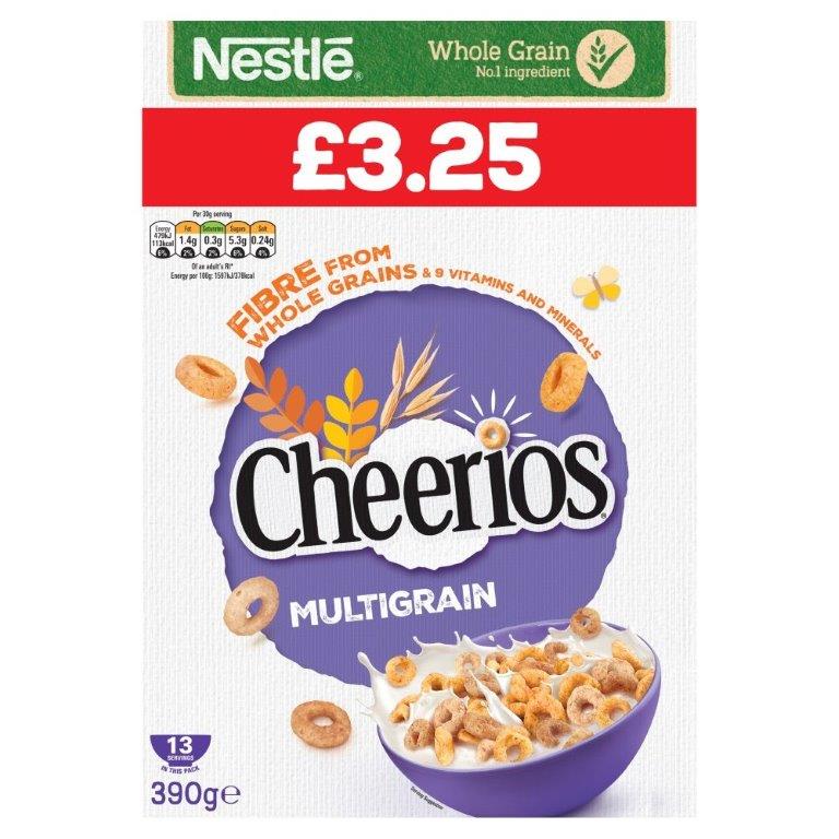 (STANDARD) Nestle Cheerios Multigrain 390g PM £3.25