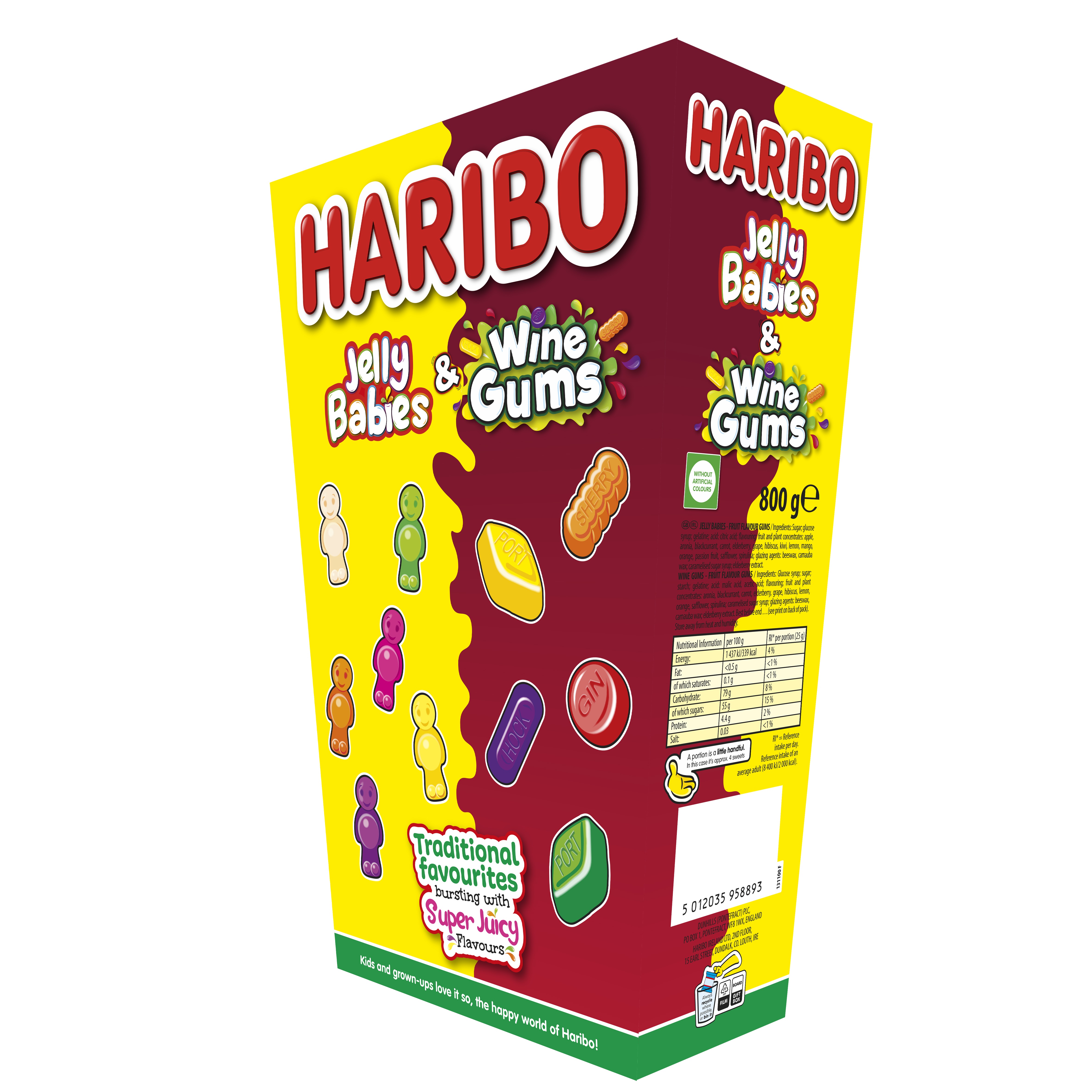 (Discontinued) Haribo Jelly Babies & Wine Gums Giant Gift Box 800g