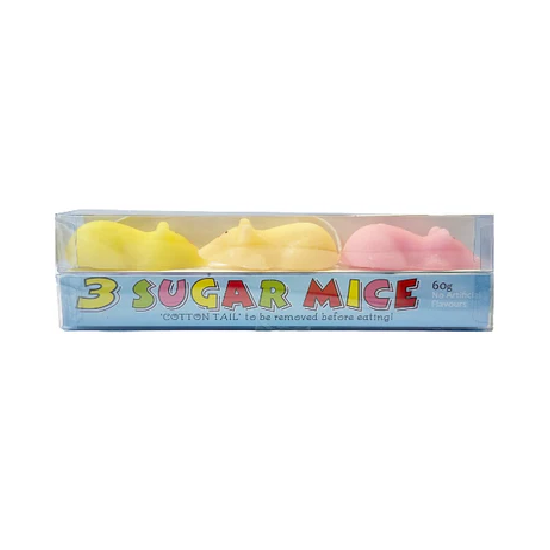 (DELIST)Boynes Sugar Mice Assorted  3pk 60g