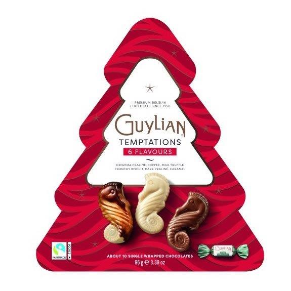 (Discontinued) Guylian Temptations Christmas Tree Box Of Twist Wrapped Mixed Sea Horses 96g