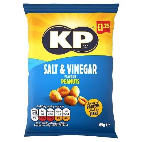 KP Salt & Vinegar Peanuts PM £1.25 65g NEW