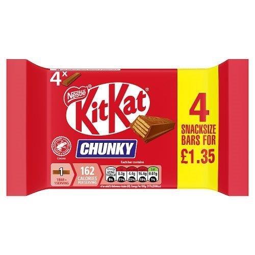 (STANDARD) KitKat Chunky Milk 4pk PM £1.50 (4 x 32g) 128g