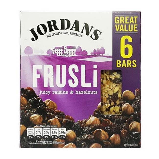 (DISCONTINUED) Jordans Frusli Raisin & Hazlenut Cereal Bar (6 x 30g) 180g NEW