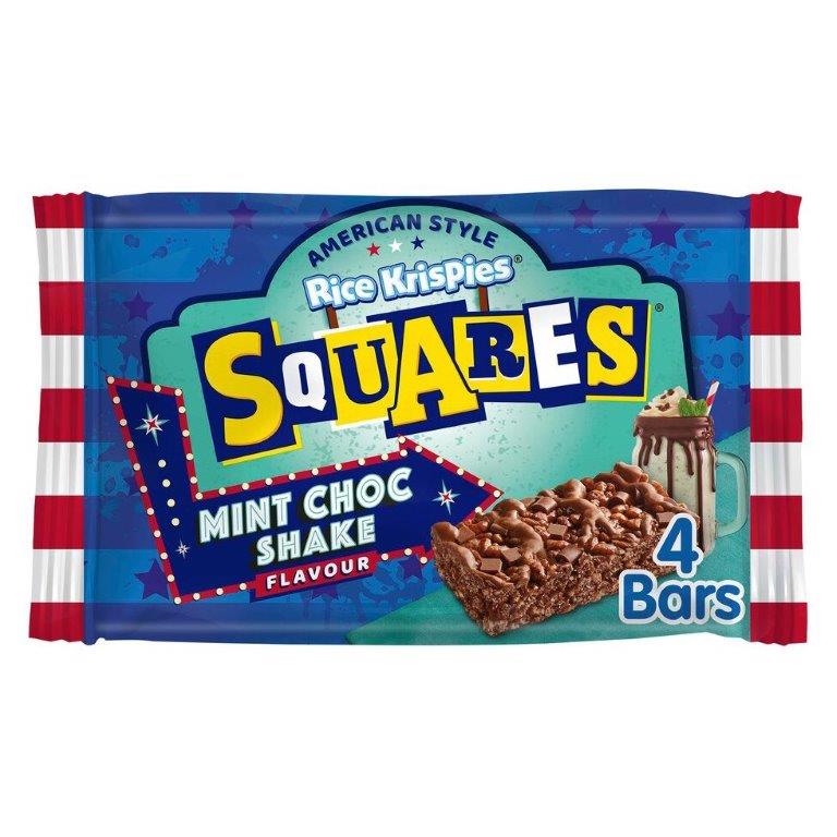 (Discontinued) Kelloggs Rice Krispies Squares American Mint Choe Shake 4pk (4 x 34g) 136g 