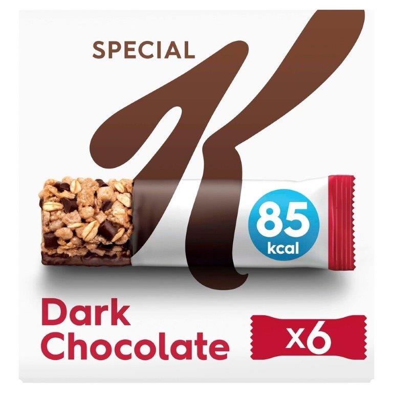 (STANDARD) Kelloggs Special K Dark Chocolate Bars 6pk (6 x 21.5g) 129g