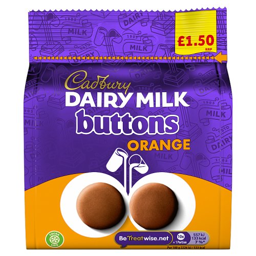 (STANDARD) Cadbury Dairy Milk Buttons Orange Bag 85g PM £1.50