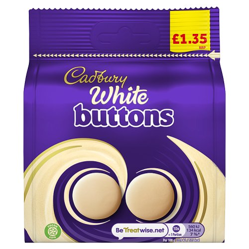 (STANDARD) Cadbury White Giant Buttons Bag 85g PM £1.50