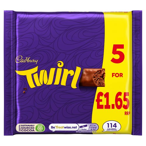 (STANDARD) Cadbury Twirl 5pk (5 x 21.5g) PM £1.65 107.5g
