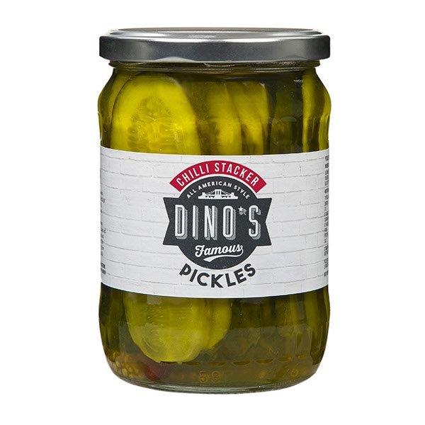 (DELIST) Dino's Famous Chilli Stacker Pickles 530g