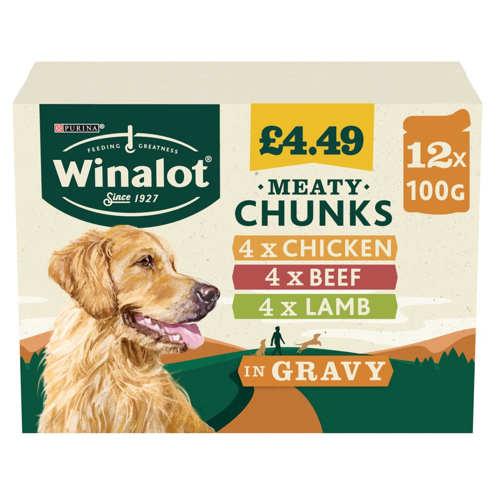 Winalot Meaty Chunks in Gravy PM £4.49 (12 x 100g)