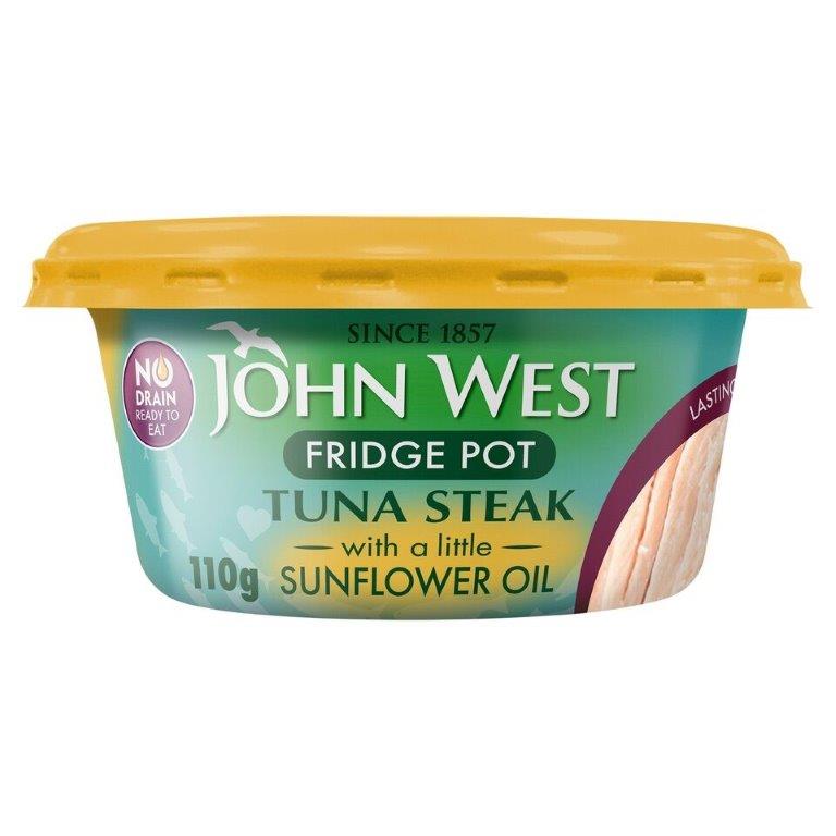 (DISCONTINUED) John West Steak Tuna Olive Oil No Drain Fridge Pot 110g