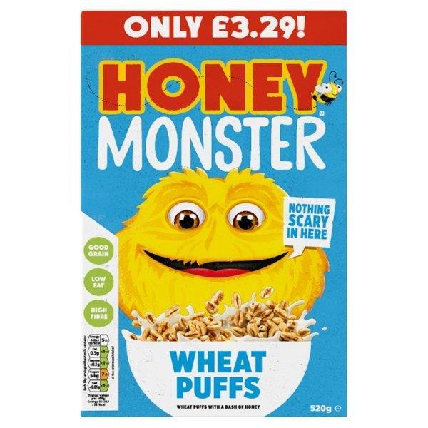 (DELIST)Honey Monster Wheat Puffs PM £3.29 520g