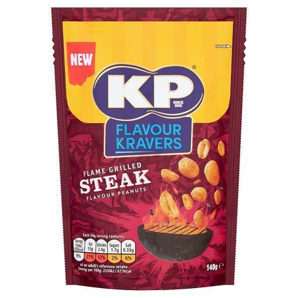 (DELIST) Kp Flavour Kravers Flame Grilled Steak Peanuts 140g