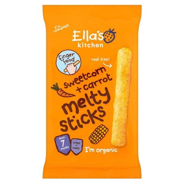 Ellas Kitchen Organic Sweetcorn & Carrot Melty Sticks 7+ Months 16g