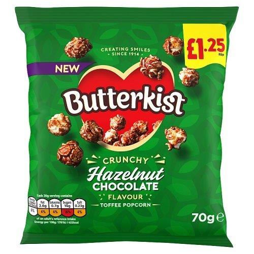 (Discontinied) Butterkist Hazelnut Choc Popcorn PM £1.25 78g