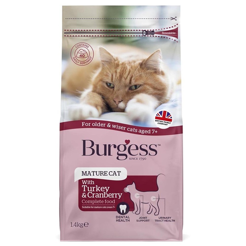 Burgess Cat Mature with Turkey & Cranberry 1.4kg