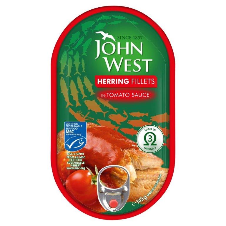(STANDARD) John West Herring Fillets in Tomato Sauce 145g 
