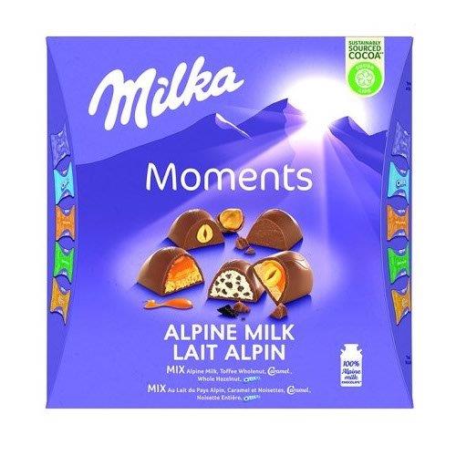 Milka Moments Assortment of Alpine Milk Chocolates Gift Box 169g