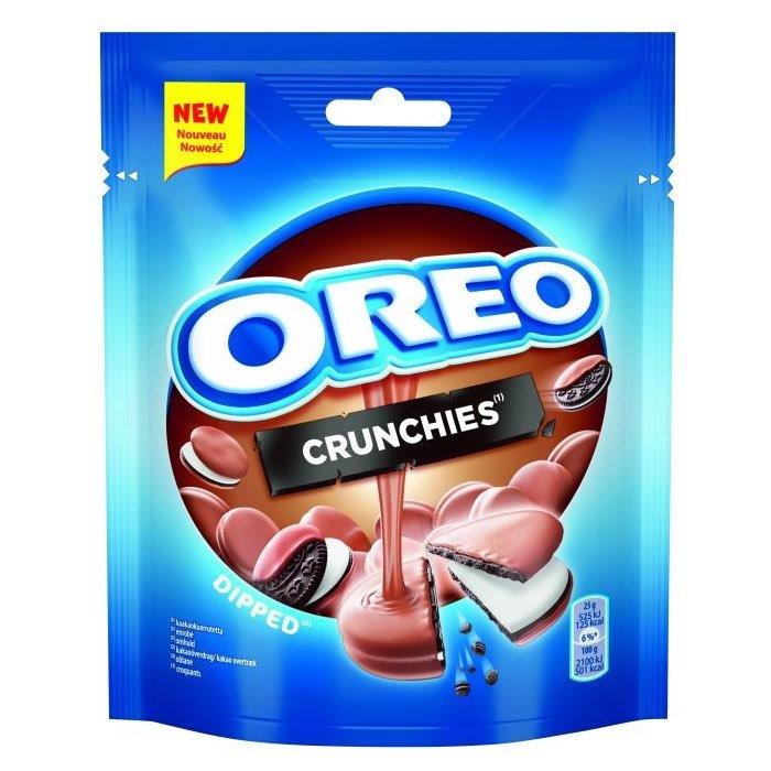 Milka Oreo Crunchies Pouch Of Dipped Milk Chocolate Mini Biscuit Pieces 110g