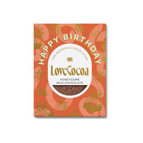 Love Cocoa Chocolate Bar Selection Honeycomb Happy Birthday 75g