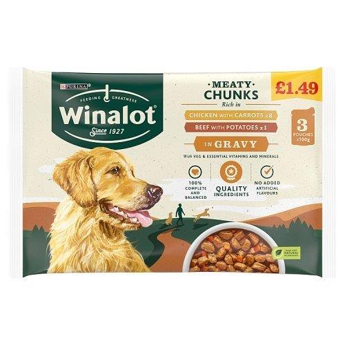(Delist) Winalot Meaty Chunks In Gravy PM £1.49 (3 x 100g)