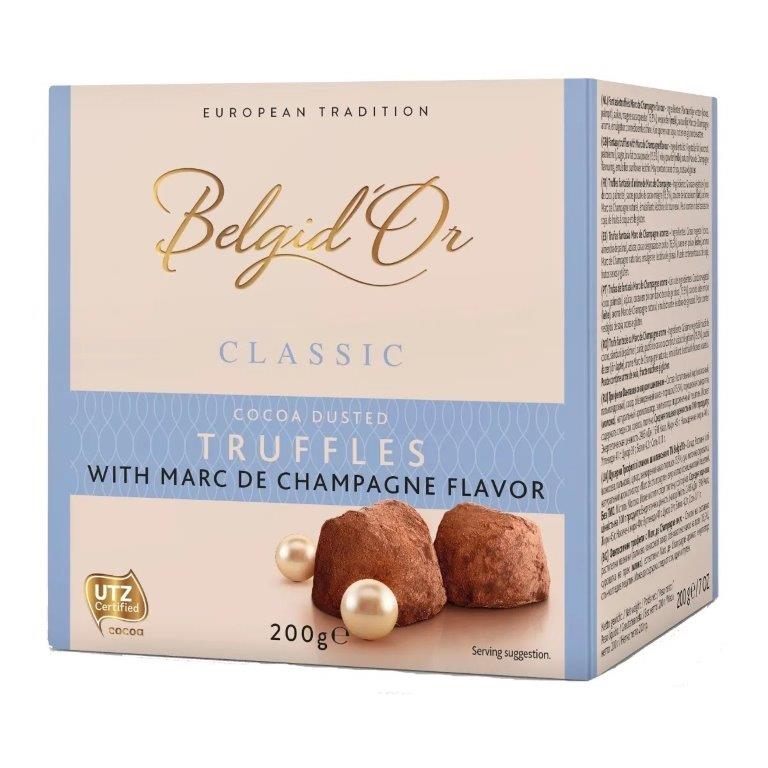 (Discontinued) Belgid Or Belgian Cocoa Dusted Truffles & Marc De Champagne Flavour 200g