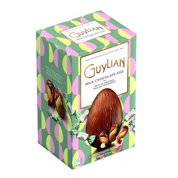 (Discontinued) Guylian Belgian Milk Chocolate Easter Egg 180g & 12 Original Praline Seahorses 306g