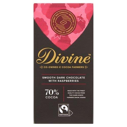 (Delist) Divine 70% Dark Chocolate with Raspberries 90g