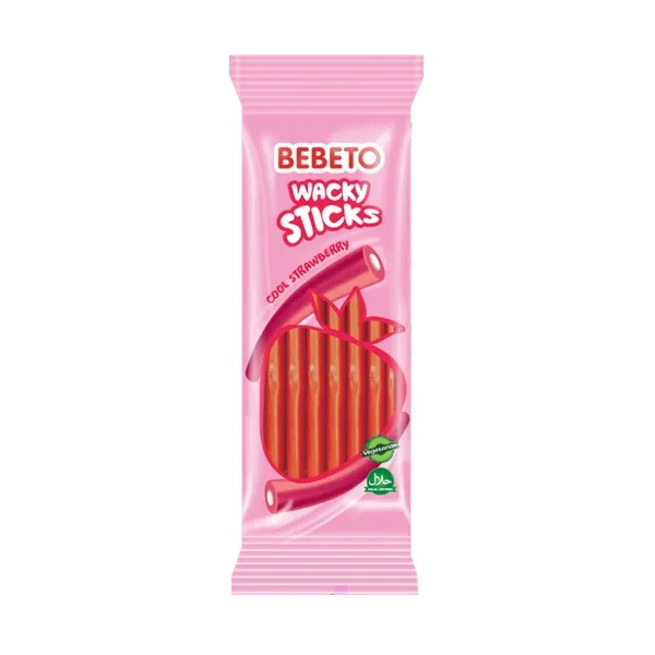 Bebeto Wacky Sticks Strawberry 160g
