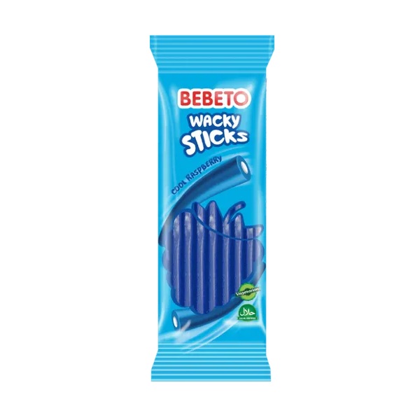 Bebeto Wacky Sticks Fizzy Blue Raspberry 160g