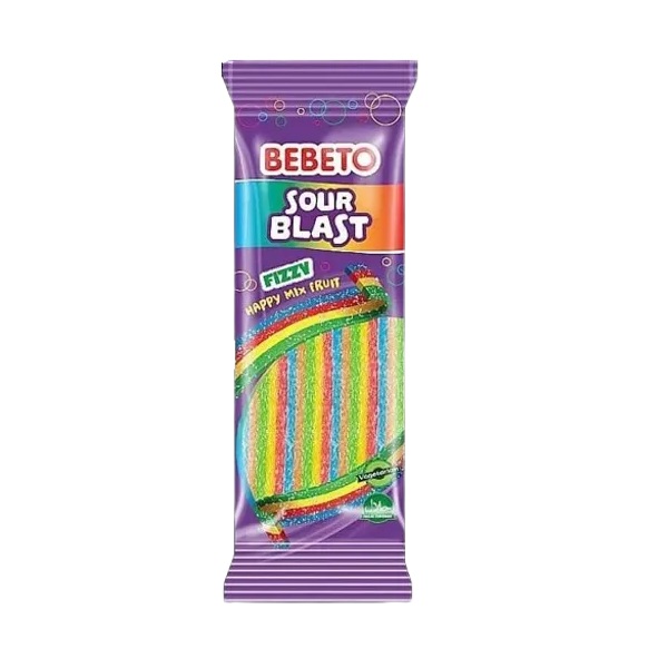 Bebeto Sour Blast Fizzy Rainbow Belts 160g