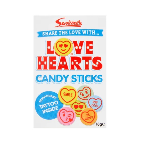 (Discontinued) Swizzels Love Hearts Candy Sticks 18g
