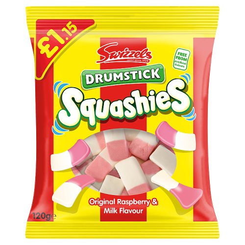 (STANDARD) Swizzels Squashies Drumstick Original Rasp & Milk PM £1.15 120g