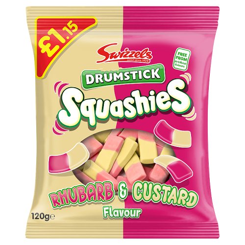 (STANDARD) Swizzels Squashies Rhubarb & Custard PM £1.15 120g