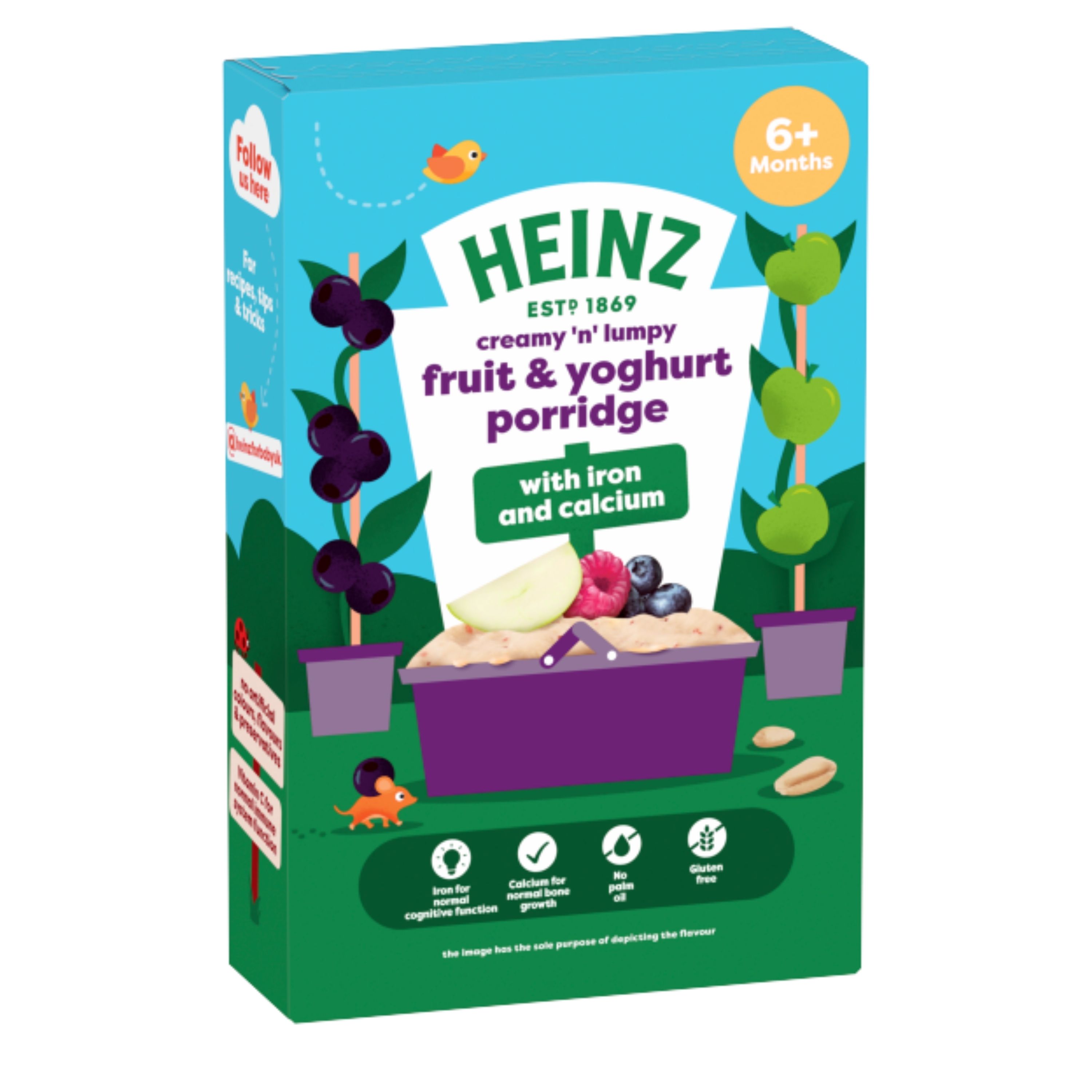 Heinz Cereals Creamy Fruit & Yogurt Porridge Baby Food 6M+ 125g 