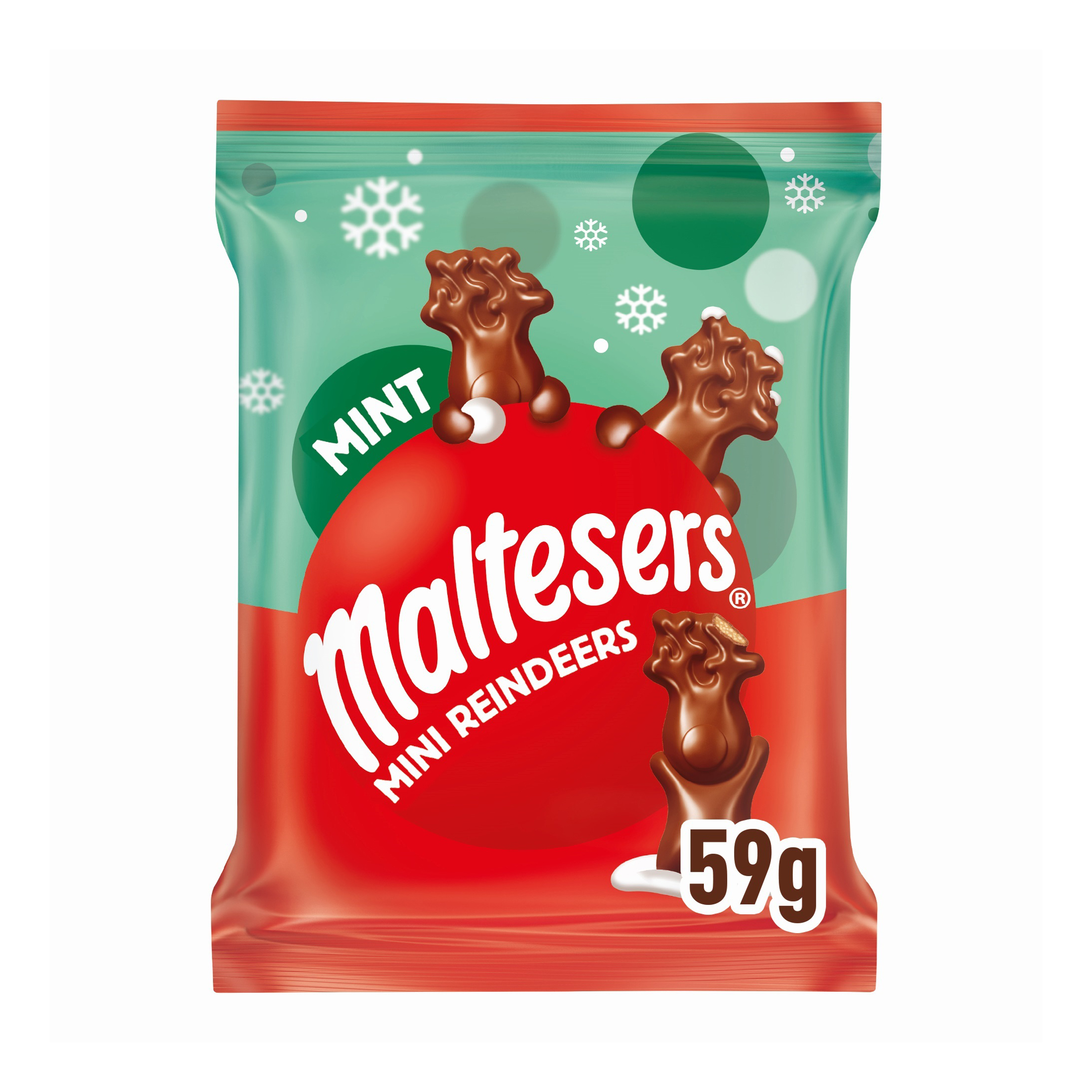 (Discontinued) Maltesers Mint Mini Reindeer Chocolate Treat Bag 59g
