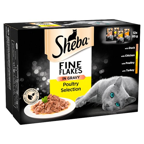(DISCONTINUED) Sheba Fine Flakes Poultry Selection In Gravy (12 x 85g)