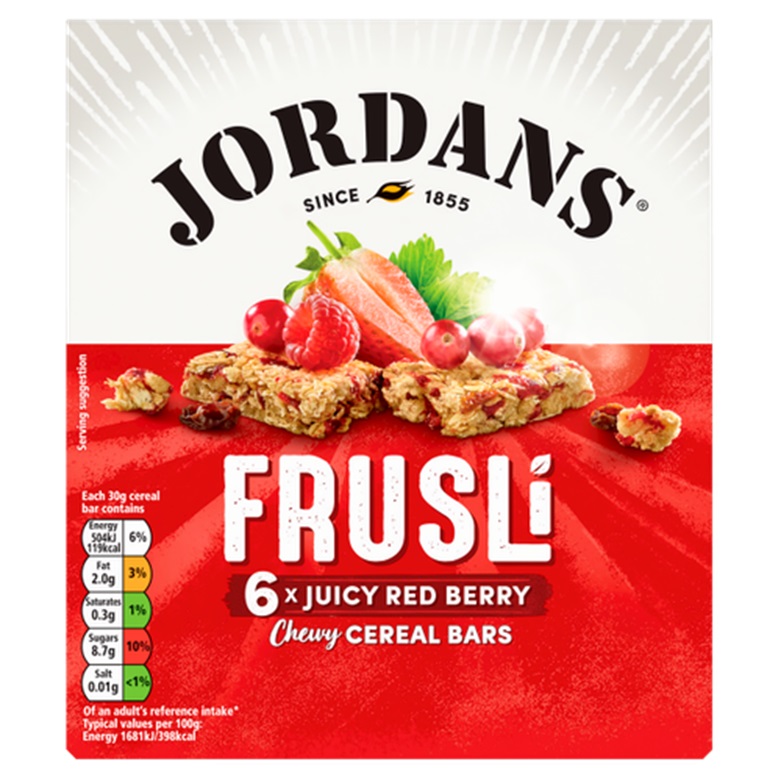 Jordans Frusli Bar Raisin & Hazelnut 6pk (6 x 30g) 180g (HS)
