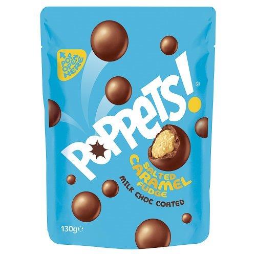 Poppets Salted Caramel Fudge Milk Choc Coated 130g