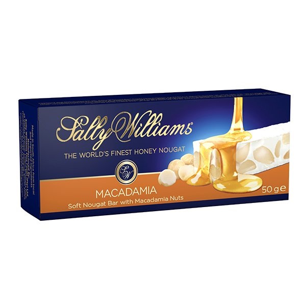 (DELIST) Sally Williams Soft Nougat Bar/Macadamia Nuts 50g