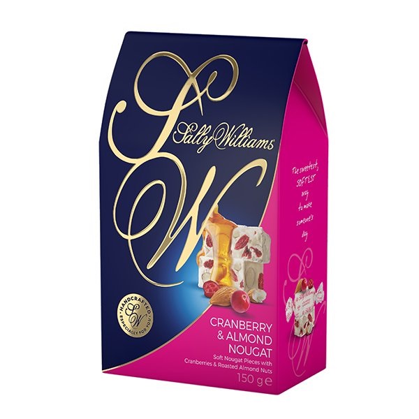 (DELIST) Sally Williams Soft Nougat/Cranb&Almonds 150g