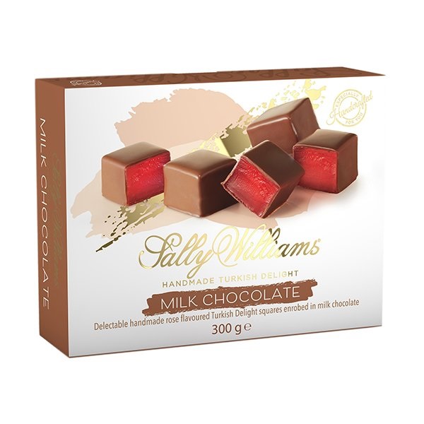 (DELIST) Sally Williams Turkish Delight Coated Milk Choc 300g