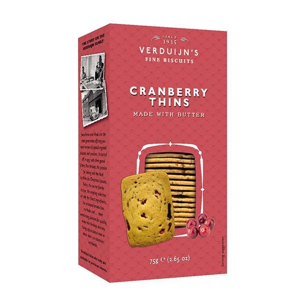 Verduijns Butter Bisc With Cranberry 75g